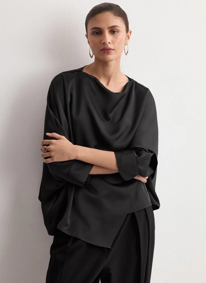 مانجو Ruched satin blouse